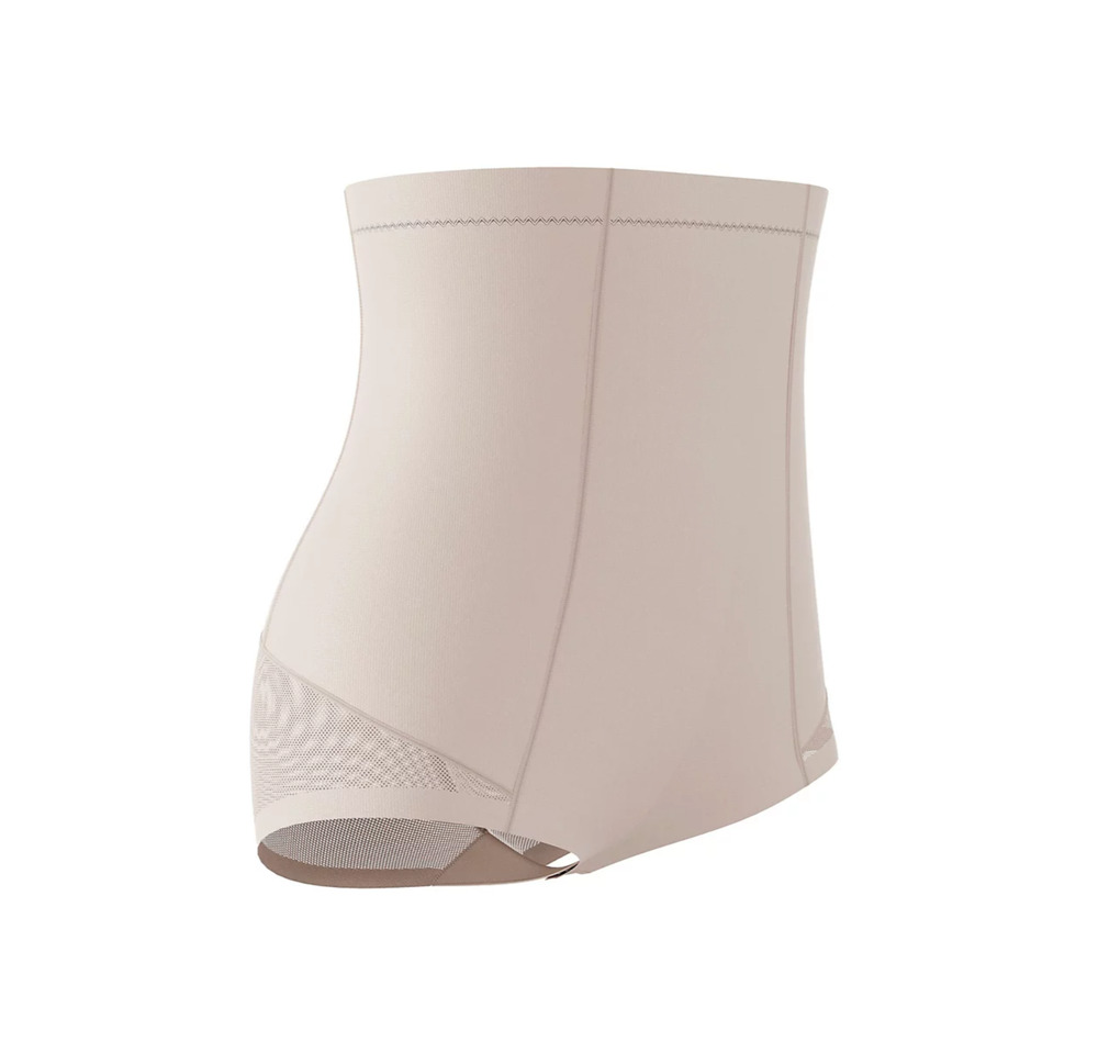 Leonisa Extra High-Waisted Sheer Bottom Sculpting Shaper Panty Beige Large